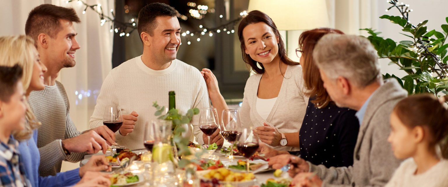 family at dinner table